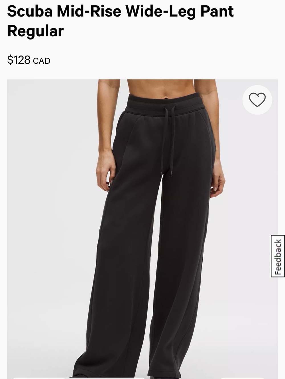 lululemon athletica Scuba Mid-Rise Wide-Leg Track Pants - Black